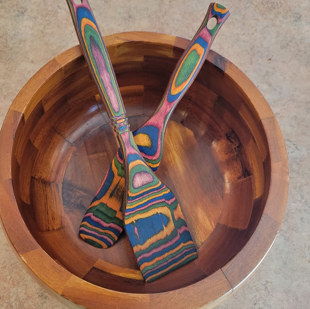 Large Wood Bowl ~ Michael Graves Design ~ Large Wooden Salad/Chip Bowl - Picture 6 of 16